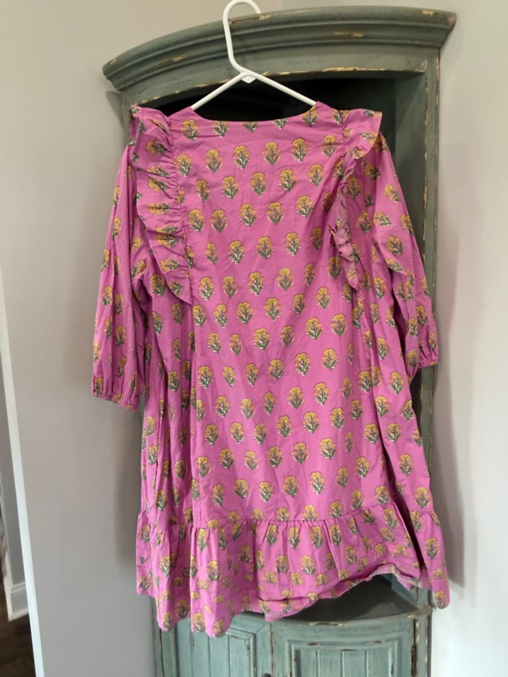 She + Sky Pink Floral Ruffle Dress Womens Large NWT - Picture 3 of 4